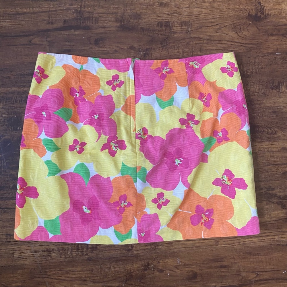 Lilly Pulitzer Pink And Yellow Mini Skirt